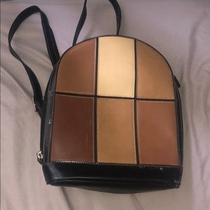 Vintage leather mini bookbag from the 80s